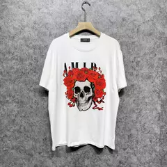 Camiseta solta com gola redonda de algodão masculino, estampa de letras, manga curta, estilo de rua alta, blusa casual, roupas tamanho grande, tendências - Wolf Magazine