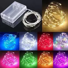 Fio de cobre LED String Light, Fairy Light, Alimentado por pilhas, Quarto, Jardim, Festa, Decoração de casamento, 1 m, 2 m, 3 m, 5 m, 10m, 1 pacote