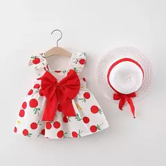 Conjuntos de roupas de verão para bebês, vestido sem mangas, calças curtas e vestido, patchwork listrado, fofo, 6-24M, 2 pcs, 2023 - Wolf Magazine