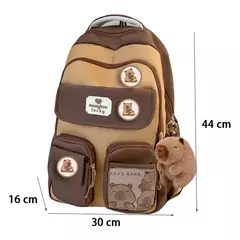 Grande Capacidade Capybara Schoolbag, alça ajustável, mochila versátil, saco de computador impermeável, estudante bonito - Wolf Magazine