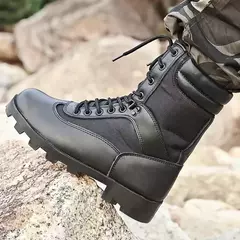 Ankle Boots de couro para homens, Sapatos de caminhada ao ar livre, Desert Combat Boots, Sapatos de segurança do trabalho - comprar online