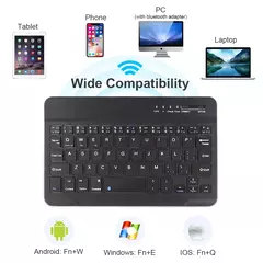 Imagem do Mini teclado sem fio do bluetooth, recarregável, para o portátil, tabuleta, telefone, ipad, andróide, ios, janelas