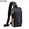 Bolsa de Ombro Multifuncional Anti-Roubo USB para Homens, Bolsa Crossbody Masculina, Messenger Pack, Travel Sling Chest Bags, Cross Body Pack