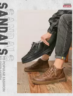 Imagem do Bota de tornozelo de couro alta masculina, tênis masculino, algodão, negócio, casual, ao ar livre, moda, inverno