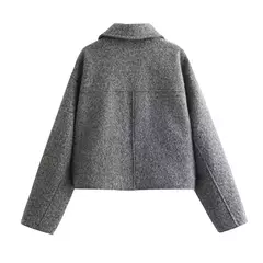 Jaqueta TRAF com fecho de correr para mulheres, casaco curto, casaco de Tweed, casaco demi-season, novo para outono e inverno - loja online