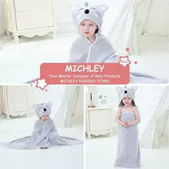 MICHLEY-toalhas de banho com capuz para criança, roupão macio, cobertor swaddle de sono quente, chuveiro para meninos e meninas, recém-nascido 0-9T