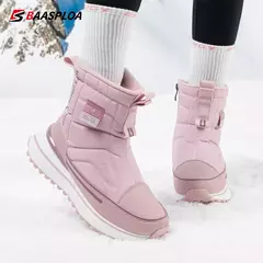 Imagem do Baasploa-Botas de pelúcia quentes para mulheres, sapatos de caminhada impermeáveis, tênis de neve antiderrapante, conforto, inverno, novo