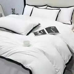 Estilo simples conjuntos de cama ?????????? ????? lavado escovado Duvet Cover com fronha lençóis de luxo conjunto cama rainha/king size - comprar online