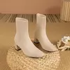 Botas de borracha antiderrapante de malha para mulheres, grandes, elegantes, novas, altura do salto 5cm, 2024