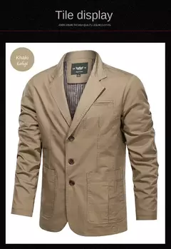 Primavera e Outono Novos Homens Retro Cor Sólida Terno de Negócios Largo Solto Três-breasted Terno Multi-bolso Ocasional Regular Jacket Coat - Wolf Magazine