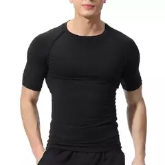 Camiseta de compressão de manga curta seca rápida masculina, camisetas esportivas, treinamento físico, camiseta de corrida, rashgard, academia na internet