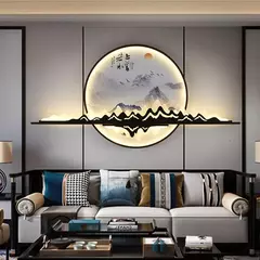 AFRA-Modern Wall Picture LED Light, chinês Criativo Circular, Mural Lâmpada para Casa, Viver, Quarto, Estudo, Mural - Wolf Magazine