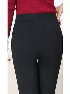 Calça lápis de lã feminina, roupa formal, roupa feminina fina, elástico longo básico, senhora preta do escritório, outono, inverno - comprar online