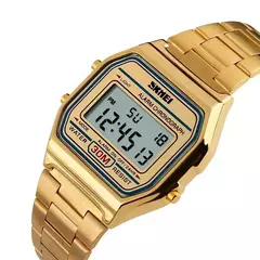 Skmei-Relógio digital à prova d'água para homens, pulseira de aço inoxidável, display LED, relógios esportivos casuais, moda, 1123 na internet