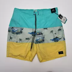 Masculino Esporte Bermuda Shorts, Praia Swimwear, Surf, Natação, Volley Boardshorts, Bolso Lateral, 2 Camadas, Tamanho S, M, L na internet