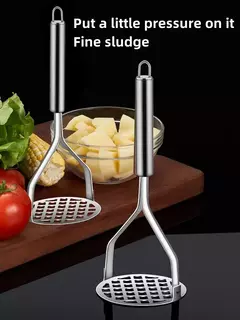 Masher De Imprensa De Lama De Aço Inoxidável Criativo, Purê De Suco, Triturador De Batatas, Ferramentas De Frutas Pusher, Gadget De Cozinha