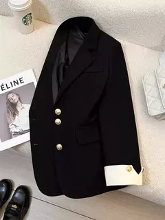 Imagem do Moda feminina blazer de cor sólida, primavera novo temperamento casual celebridade terno popular