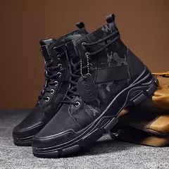 Imagem do Botas masculinas casuais ao ar livre botas de deserto outono moda camuflagem rendas sapatos de plataforma homem botas masculinas zapatos hombre