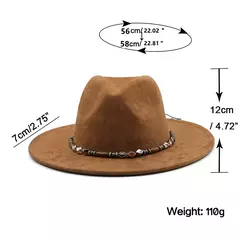 Chapéu Fedora Liso de Camurça para Homem e Mulher, Banda Fashion, Torta de Porco, Pai, Senhoras, Jogador Trilby Panamá, Tamanho 58cm - Wolf Magazine