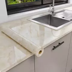 Imagem do Papel de parede autoadesivo de mármore, Oil Proof, Adesivos em rolos para cozinha, Impermeável, Papel de contato para parede do banheiro