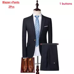 Blazer colete calças masculinas terno de moda boutique xadrez casual negócios masculino noivo casamento smoking vestido 3 pçs ou 2 pcs conjunto smoking