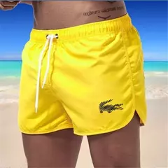 Calção de banho com cordão masculino, roupa de banho, shorts de banho, shorts respiráveis, surfe de verão, calções de praia, calças esportivas - Wolf Magazine