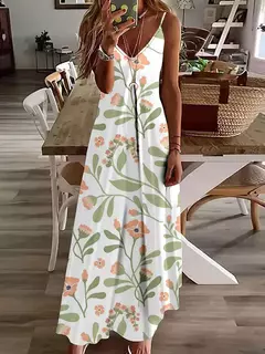 Vestido de cabeçada com estampa floral elegante feminino, casual roupas de praia, plus size, férias, Havaí, novo, 2024