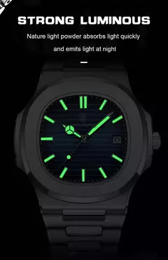 Poedagar relógio de luxo negócios à prova dwaterproof água masculino relógio luminoso data aço inoxidável quadrado quartzo relógio masculino reloj hombre 2024 novo na internet