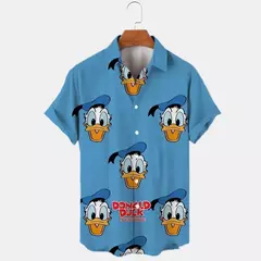 Camisa estampada Disney masculina, pato Donald, mickey mouse, moda verão, tendência de rua, boutique retrô, top unissex, novo - comprar online