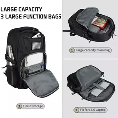 Mochila de viagem tática impermeável para homens, mochilas de grande capacidade, esportes ao ar livre, bolsas multifuncionais 50L, 35L, 25L