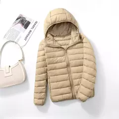 Casaco fino leve com capuz de pato para mulheres, casaco curto fino, streetwear quente, branco, plus size, casacos, outono, inverno, 2023 - Wolf Magazine