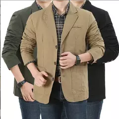 Blazer de algodão solto extragrande masculino, jaqueta casual, outerwear masculino