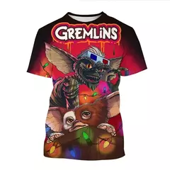 T-shirt impressa em 3D para homens e mulheres, filme de horror de Natal, monstro fantoche, venda quente, moda nova na internet