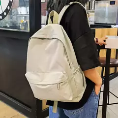 Mochila impermeável de grande capacidade para mulheres, mochila zíper suave, cor sólida, mochila casual para adolescentes, fonte de estudante - Wolf Magazine