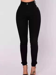 Calça jeans skinny com elástico de cintura alta feminina, calça comprida lápis, envoltório reto de perna, calça casual quadris, vintage, estreita, senhora na internet