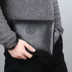 Clutch estilo empresarial para homens, carteira grande, couro PU macio, bolsa de pulso masculina, lazer elegante, bolsas de mão elegantes, bolsa de presente, nova - Wolf Magazine