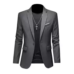 Imagem do Blazer casual de negócios masculino, vestido de casamento noivo, tops de terno boutique, casaco monocromático, marca de alta qualidade, moda