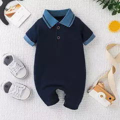 Manga curta Romper para o bebê menino, recém-nascido Gentleman Onesies, Toddler Vestuário, Macacão Infantil, 0-24Months - loja online