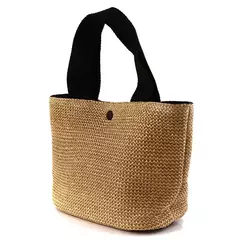 Fsafashion-bolsa de tecido palha para mulheres, bolsa casual para férias, bolsas com alça superior, bolsas de ombro retrô artesanais, moda feminina, 2024 - loja online