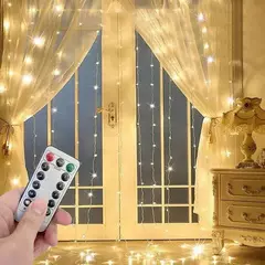 Natal USB Powered LED Curtain String Lights, Wedding Fairy Lights, Decoração de acampamento, Guirlanda para o ano novo