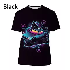 Camiseta Estampada 3D Homem e Mulher De Volta Para o Futuro, Streetwear com decote O, Moda Casual, Esportes, Menino, Menina, Tops Engraçados, Verão