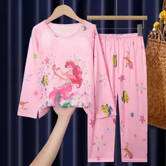 Conjunto de pijamas de manga comprida infantil, Winnie the Pooh Desenhos animados, Mickey e Minnie, menino e menina - loja online