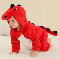 Macacão Dinossauro Vermelho para Bebê Recém-nascido, Criança Cosplay Roupas, Pijama Kigurumi, Bonito Animal Romper, Unicórnio Onesies, Meninos e Meninas