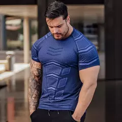 Quick Dry Skinny mangas curtas t-shirt para homens, executando camisa esporte, Crossfit Bodybuilding Tee, ginásio Fitness roupas, Fitness Training, 2024 - Wolf Magazine