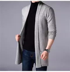 Cardigã fino de malha masculino, 5 cores, casacos de suéter, jaqueta justa, monocromática, roupa casual, novo, 2023 - Wolf Magazine