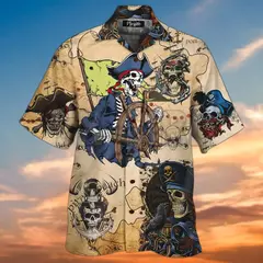 Camisas Tiki de mangas curtas masculinas, estampa 3D, tendência legal da moda, tops havaianos para festas na praia, tops soltos e respiráveis, 2024 na internet