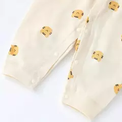 Urso dos desenhos animados impresso macacão para bebê recém-nascido, Onesie, macacão coreano, roupa infantil, roupas de meninos e meninas, 1 pc, outono - loja online