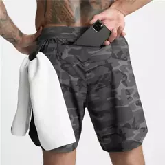 Shorts Jogger Quick Dry masculino, calças curtas para musculação, com bolso com zíper, ginástica fitness, verão 2022