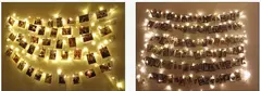 Bateria USB operado LED String Lights, Photo Clip, Fairy Lights, ao ar livre, árvore de Natal, decoração da guirlanda, decoração do casamento, 2m, 5m, 10m