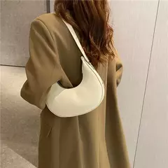 Imagem do Bolsa de ombro Hobo de couro PU feminina, bolsa de embreagem pequena bolsa de ax